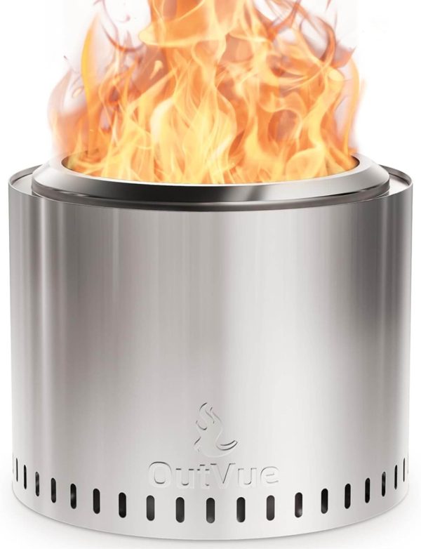 OutVue 19.5 inch Stainless Steel Smokeless Fire Pit