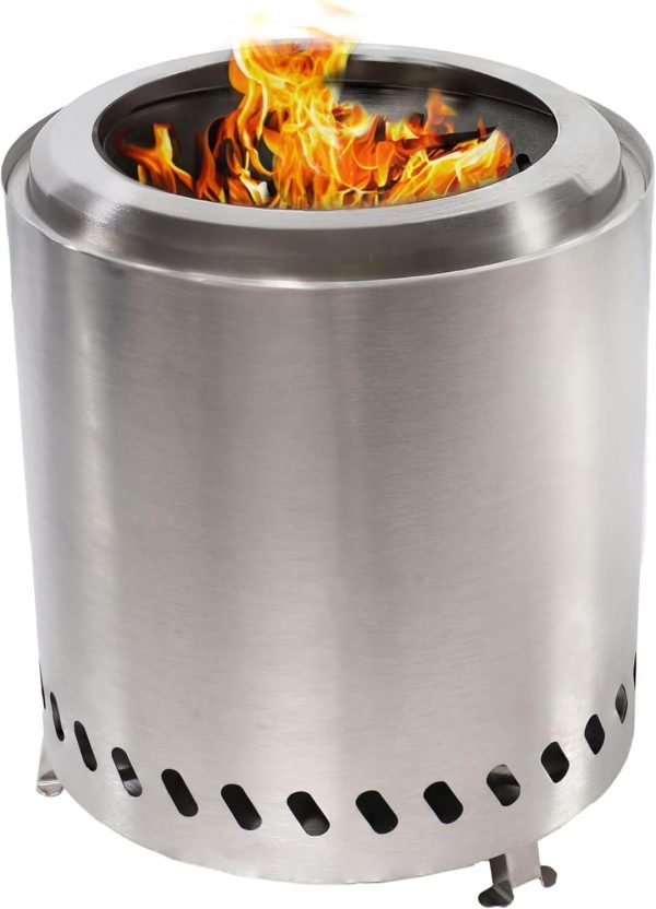Sunnydaze Tabletop Smokeless Fire Pit with Foldable Legs
